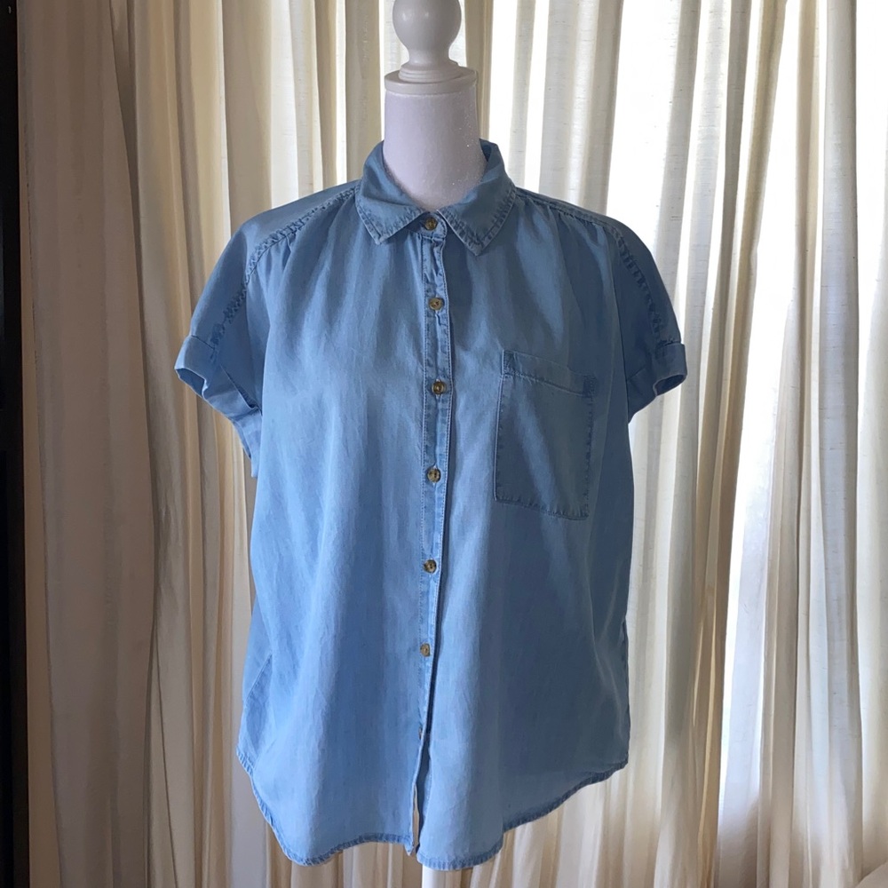 Style & Co. | Chambray Camp Shirt
